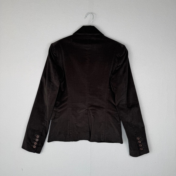 VINTAGE AKIABARA Velvet Corduroy Tailored Blazer XS Brown One Button Notch Lapel - Picture 2 of 15
